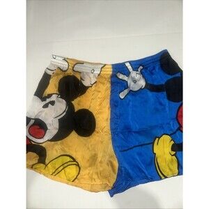 Vtg Disney Mickey Mouse Mickey & Co 100% Silk Sleep Shorts Sz Large